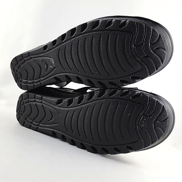 Skechers Women's Black Suede Wedge Platform Parallel Stylin Cutout Sandal Size 6 - Picture 11 of 16